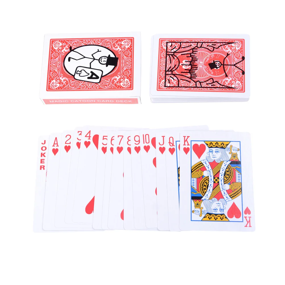 Goedkoop Grappig 1 set Magic prop Cartoon Card Deck Pack Speelkaart Animatie Voorspelling, grappig magic, goocheltrucs, gimmick