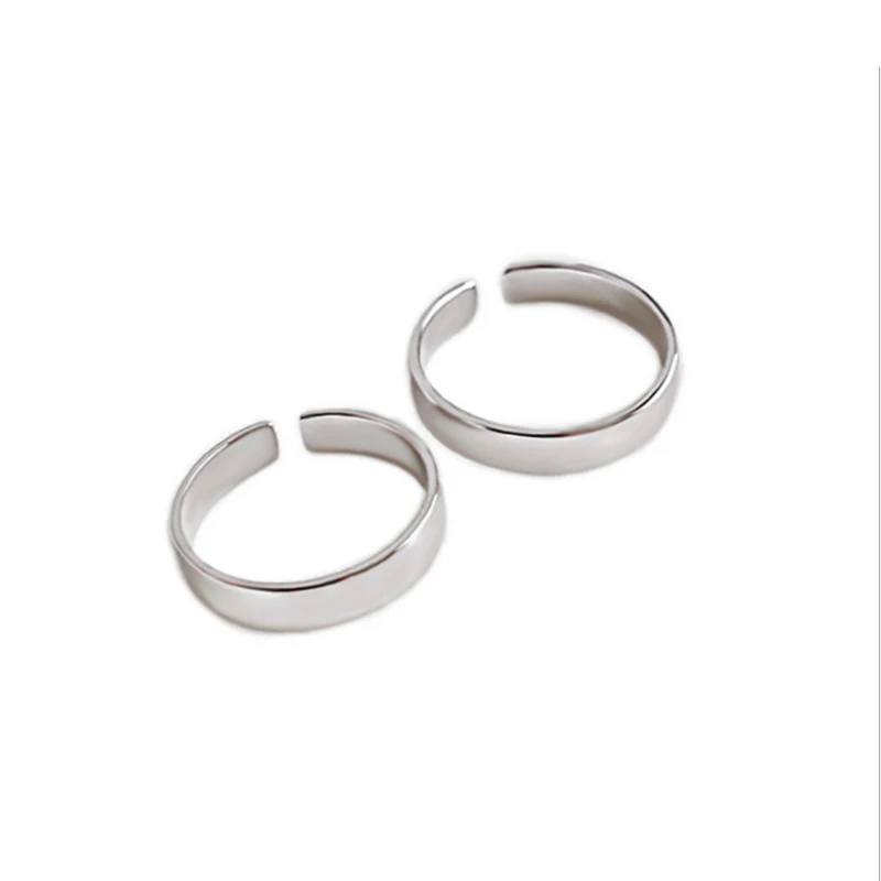 Широкое 4 мм 925 пробы Серебряное минималистичное блестящее яркое кольцо для женщин