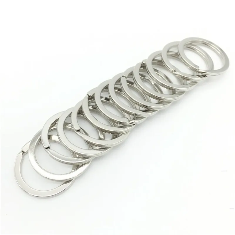 

20pcs 25/28/30/35mm Rhodium Keychain Circle Keyring Findings Fit DIY Keychain Ring Circles Accessories