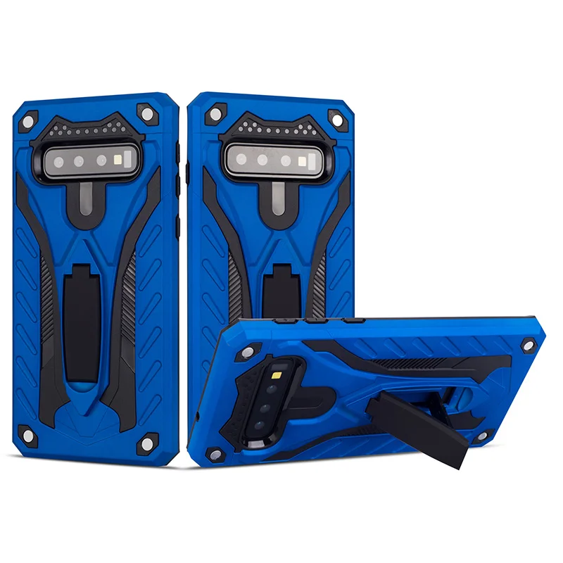 

Shockproof Plastic Bumper Case for Samsung Galaxy S10 S9 S8 Plus S10E Case Hard Armor Stand Holder Cover for Samsung S10e Coque