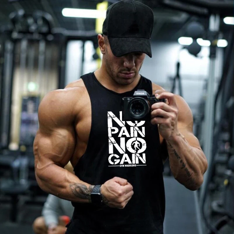 Мужская хлопковая майка без рукавов Muscleguys для фитнеса и бодибилдинга|bodybuilding