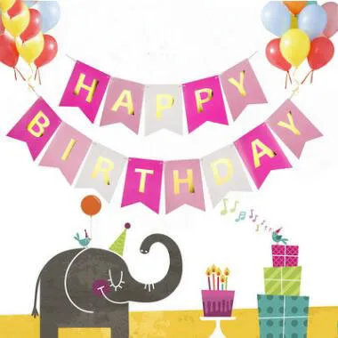Hy Birthday S Letter Pull Tail Flag Children Party Hy Birthday S Letter Pull Tail Flag Children Party Banner Flower Whole Decorative Drawing