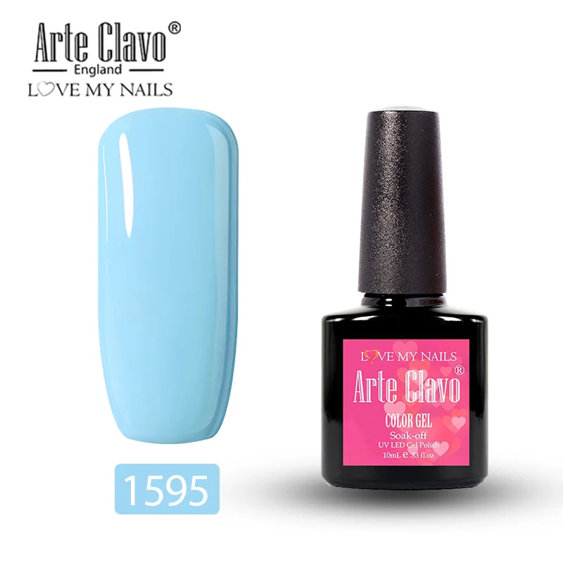 Arte Clavo чистый цвет УФ-набор гель-лаков для ногтей для маникюра Гель-лак Полупостоянный УФ замочить от желлак белый Hybird Nails Art - Цвет: 1595