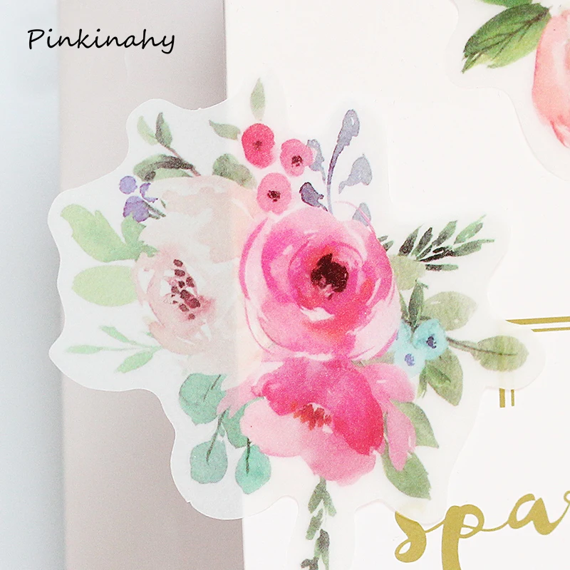 

Retro Japanese Decorative Flower Floral Diary Journal Vintage Paper Scrapbooking Label Stickers Stationery School Supplies