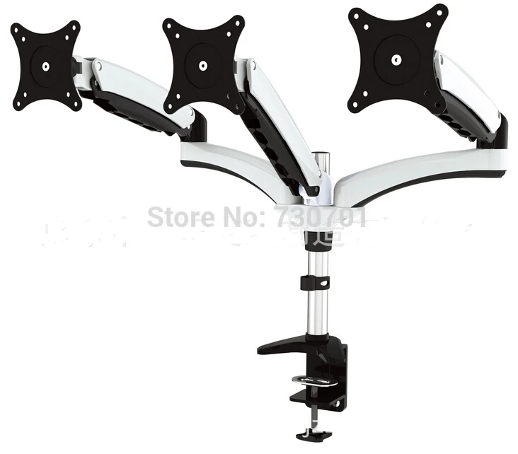  Three-screen computer monitor stand up and down the gas spring bracket 3 screen monitor desktop sta