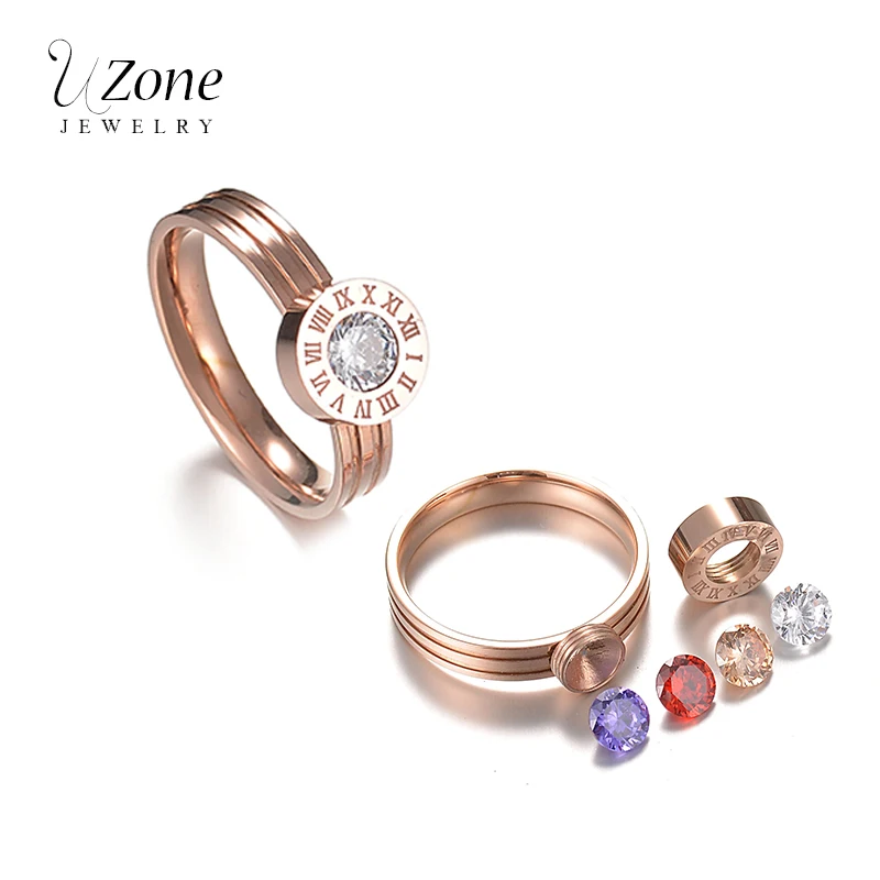 Женское кольцо со сменным камнем талисманом из нержавеющей стали|brand rings for women|rings