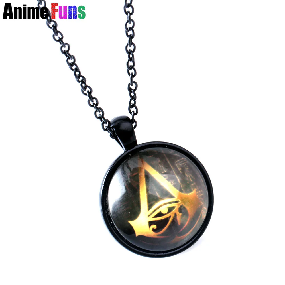 

Game Assassins Choker Necklace Assassin's Origins Logo Glass Pendant Gift for fans Men Women Chaveiro drop-shipping