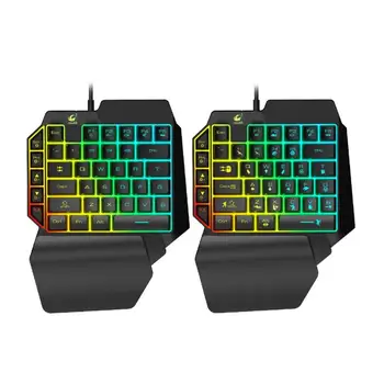 

ALLOYSEED 39 Buttons Mini Keyboard Black USB Wired One-Handed Gaming Keyboard Gorgeous Backlight ABS Two-Color Injection