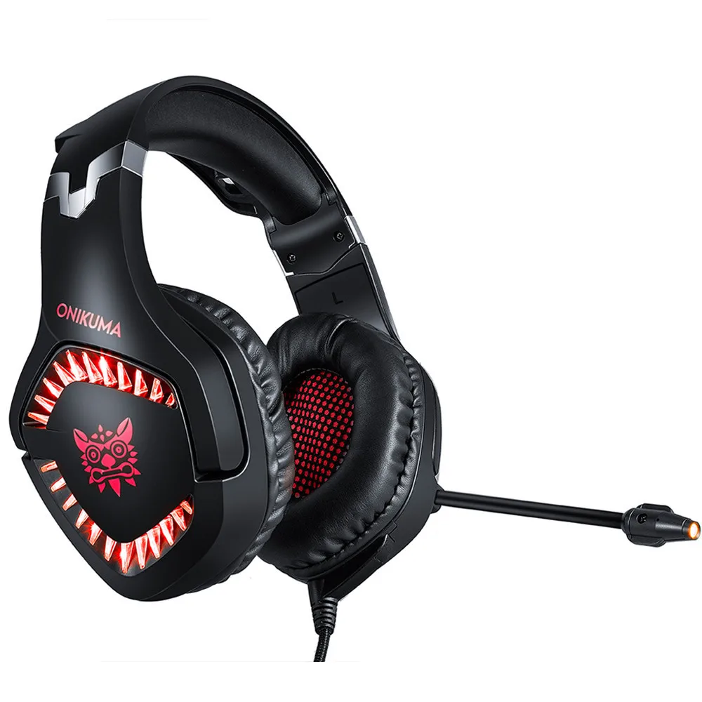 ONIKUMA K1 Pro casque Gaming Headset PS4 PC Stereo Earphones Headphones with Microphone LED Lights for New Xbox One Laptop Tablet Mobile (8)