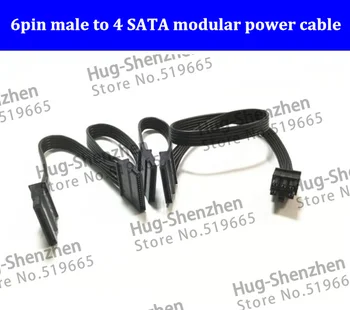 

high quality 40cm black 6pin male PCI-E to 4 SATA 15pin Modular power supply cable for Corsair HX1200 modular psu