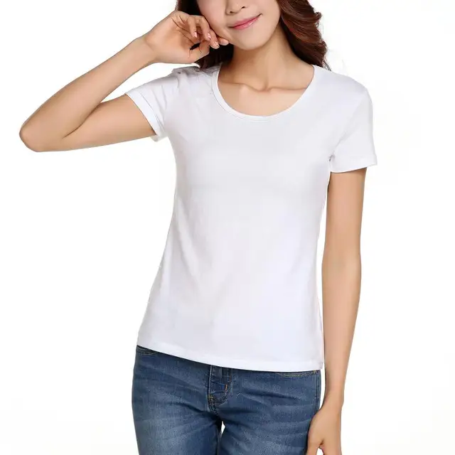 Solid Simple Pure white color shirt casual Tees personalized Tops For women & Girl-in T-Shirts 