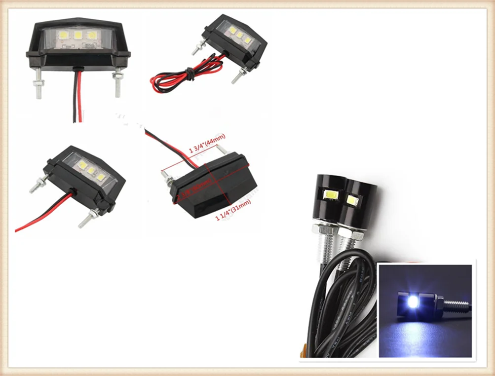 

Motorcycle Tail Rear LED License number Plate lamp Light Bulb lights for Kawasaki ZZR600 Z900 Z650 VERSYS 1000 VULCAN S 650cc