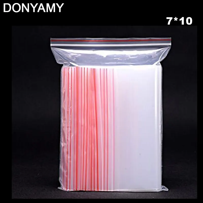 DONYAMY 1000 шт самоблокирующийся замок на молнии пластиковые пакеты 7x1 0