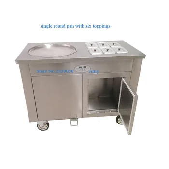 

Single round cold pan fry fried ice cream roll maker machine