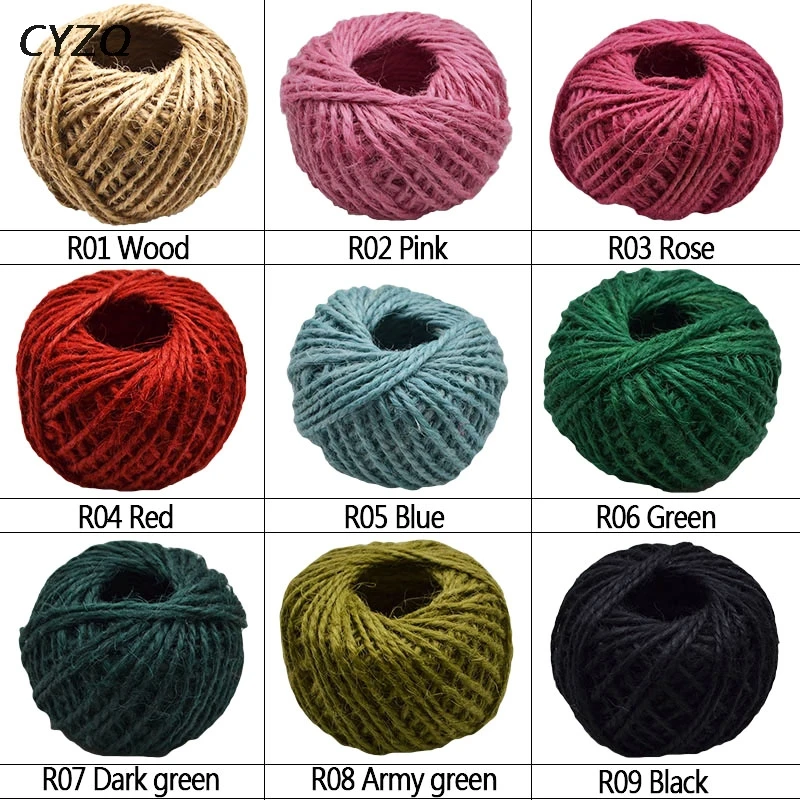 30 Meters Natural Burlap Hessian Jute Twine Cord Hemp Rope Party Wedding Gift Wrapping Cords Thread DIY Scrapbooking Craft Decor jute rope