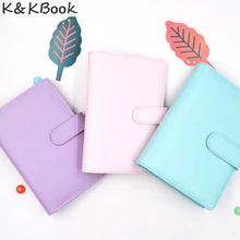 K&KBOOK KK006 Leather Notebook A5 A6 Spiral Diary Ring Binder Journal Dot Grid Agenda Planner Macaron Organizer