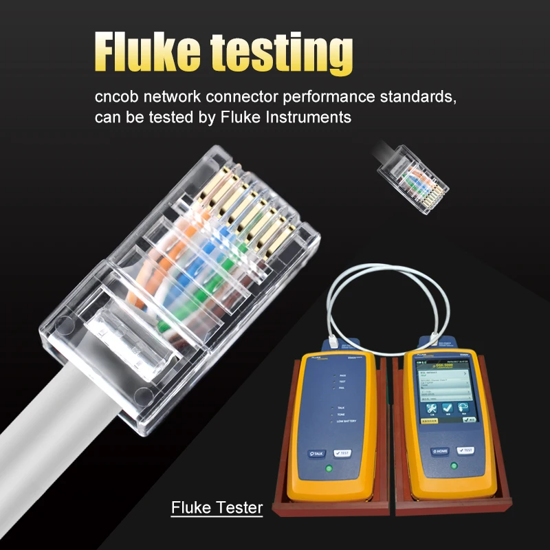 CNCOB cat 5e rj45 connector 8p8c utp/ftp network modular plug internet cat5 rj-45 Ethernet crimp cable connector  30/50/100pcs