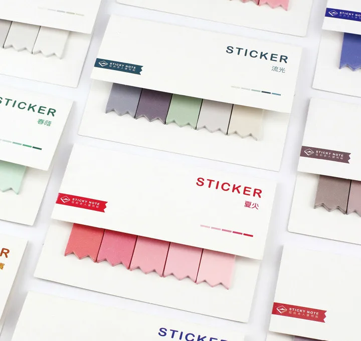 

100pcs Pure Color Tunes DIY Index Stickers Isolated Marker Sticker