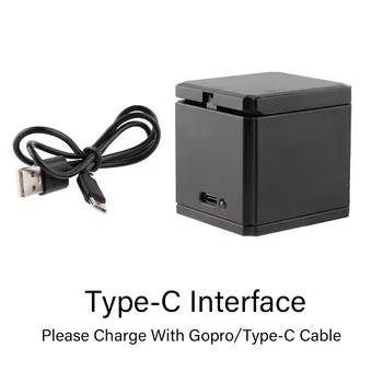 

Hero5/6/7 Battery Charging Storage Box With 3 Port Charger+Type-C Cable For GoPro Hero 5 6 7 Action Camera Batteries Accessories