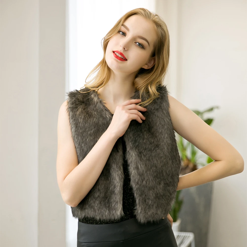 Artificial fur Leather grass vest fur vest jacket vests shorthair