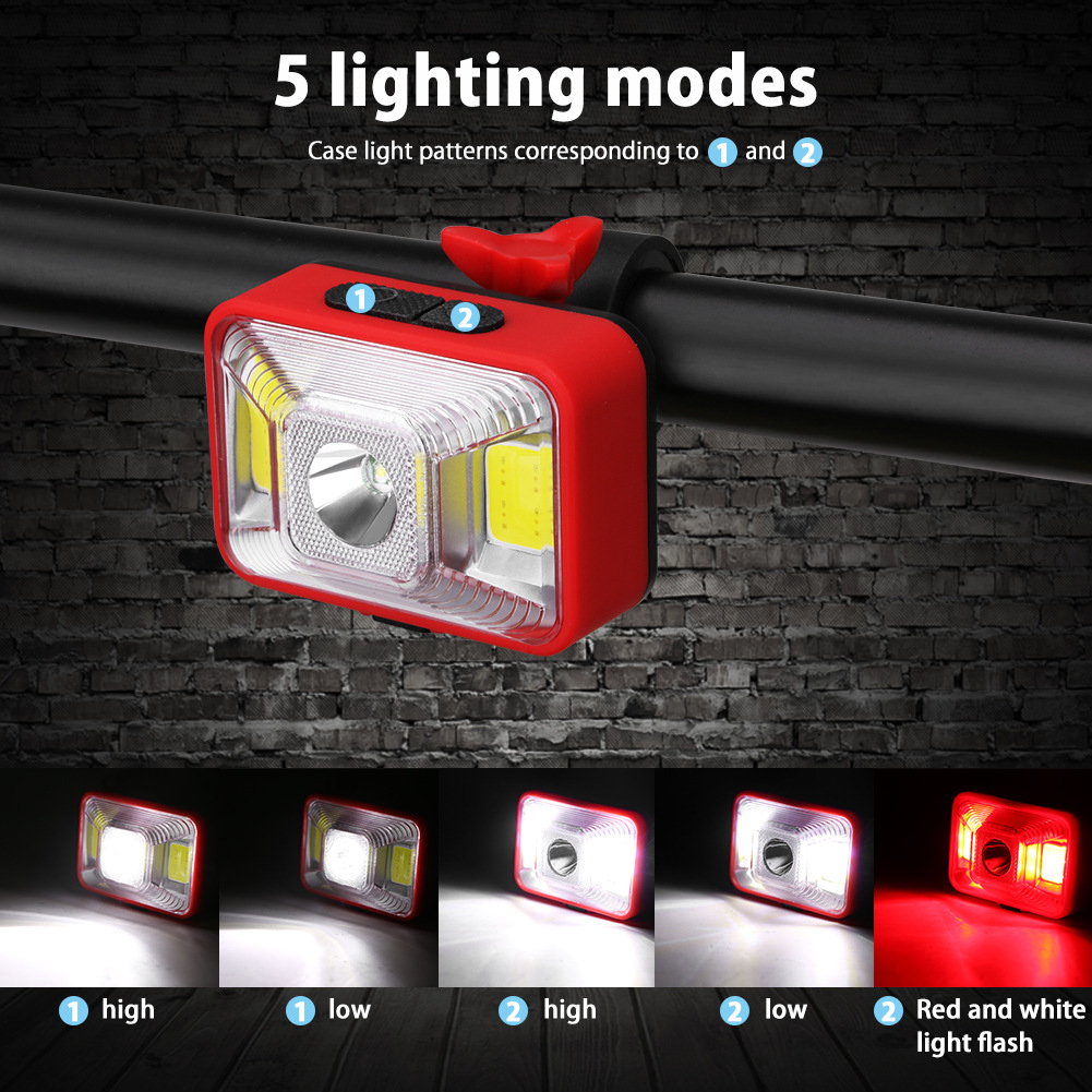 Sale Waterproof 200Lumens Front Bike Lamp LED Warning Front Light Bicycle Light USB Rechargeable Lamp Bike Hiking Camping Headband 0