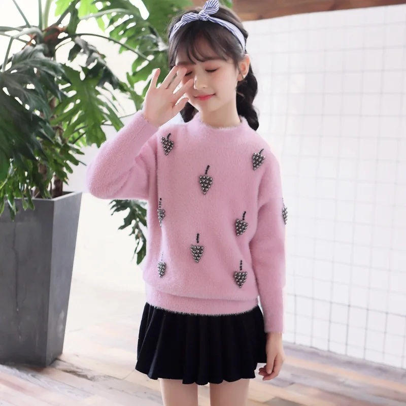 Kids Winter Sweater for Girls 4 6 8 10 12 to 14 Years O-neck New White Knitted Sweater Girls Thickened Tops Kids Clothing 56A3A Kids Winter Sweater for Girls 4 6 8 10 12 to 14 Years O-neck New White Knitted Sweater Girls Thickened Tops Kids Clothing 56A3A