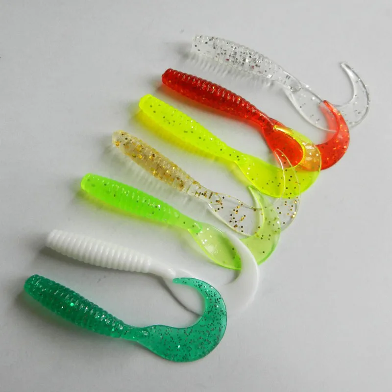 10pcs/lot Soft PVC Material 1.8g 6.5cm Curly Tail Fish Lure Bait Carp Fishing Tackle | Спорт и развлечения