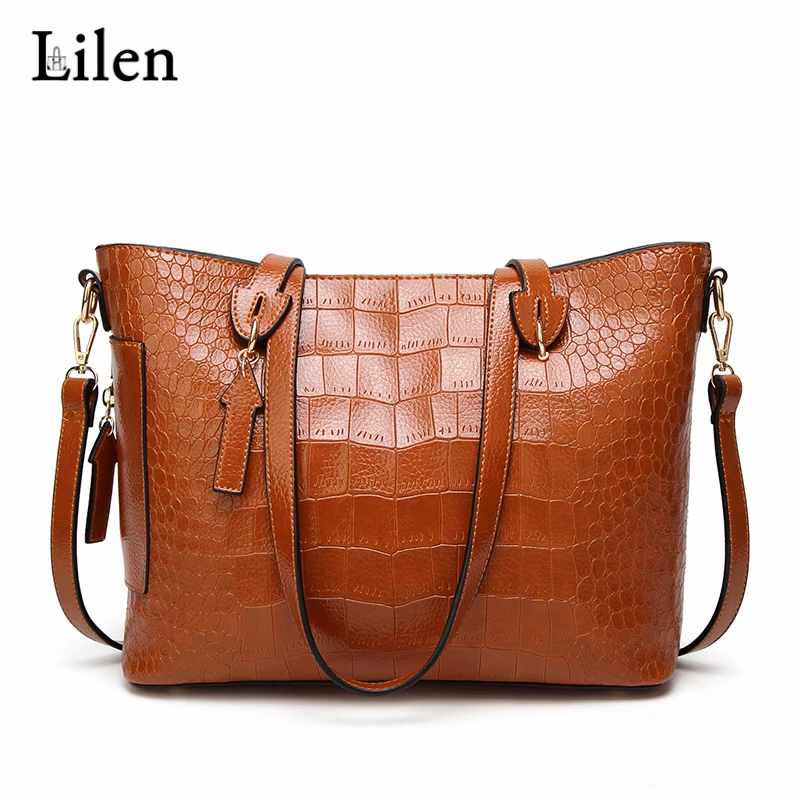 LILEN Women Bag 2019 Casual Handbag Decorated Crocodile Pattern Shoulder Messenger For Party | Багаж и сумки