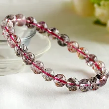 Высокое Качество натуральные цвета микс красный супер семь стрейч браслет круглая Мелодия камень бусины 8 мм Три хребта