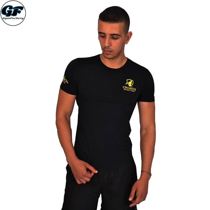 

New Mens T Shirt bodybuilding Short-Sleeve Slim Fit Shirt Cotton T Shirts Men muscle fitness Tee Shirts Color Black/white/gray
