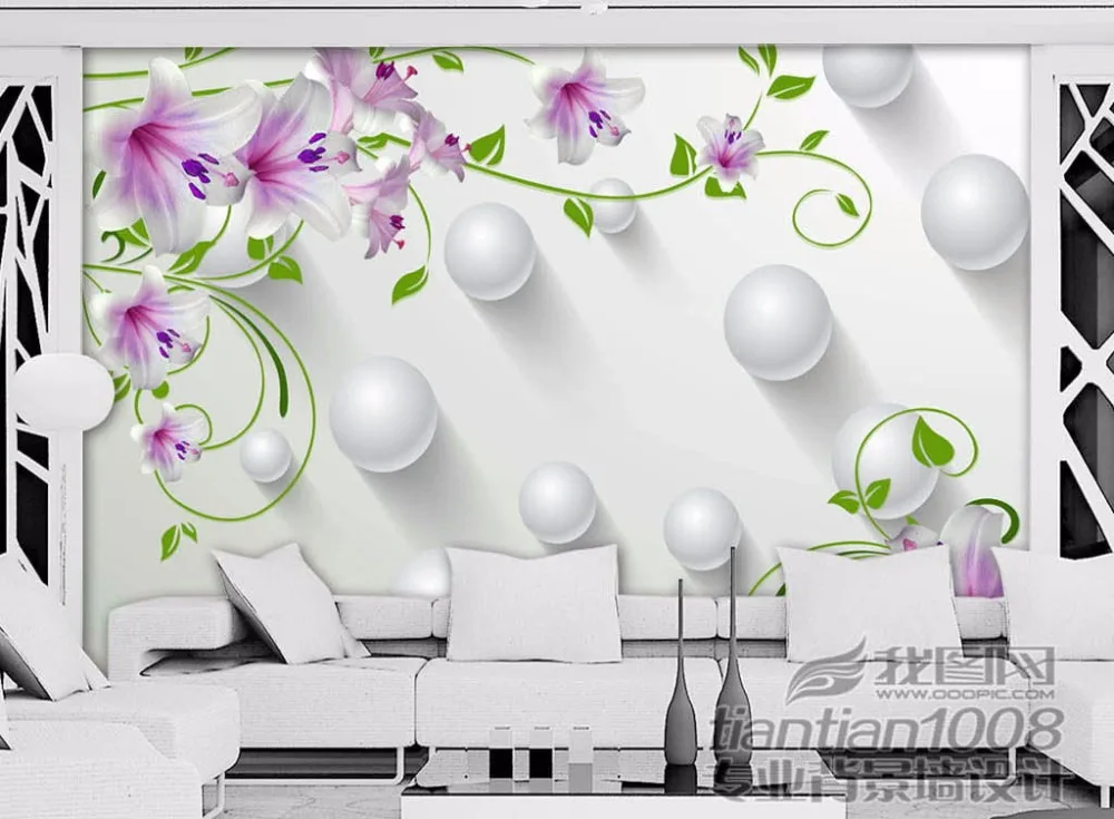 5d wall Murals Crystal Butterfly Purple Flower Glitter 3d Wallpaper mural photo Mural for Living Room 8d | Обустройство дома