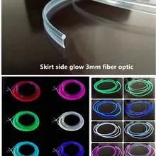 100 м(L) мягкий 3 мм(диаметр) T-образная юбка боковое Свечение Волоконно-оптическое Кабельное освещение Декор автомобиля w/боковая лента для монтажа интерьера PMMA-RGB