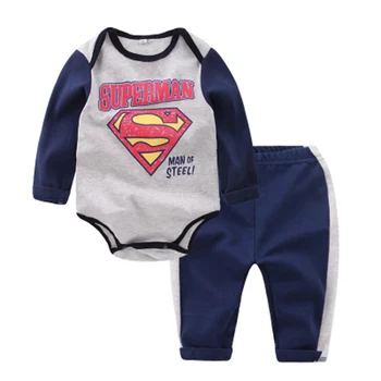 

Boys Sets Kids Clothes 2020 Summer New Children's Clothing Superman Boys Rompers + pants Suits