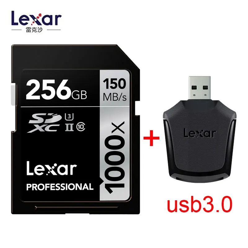 Lexar 150 МБ/с. 16 Гб оперативной памяти, 32 Гб встроенной памяти SDHC 1000x SD Card 64 Гб 128 256 SDXC UHS-II U3 флэш-карта памяти для 3D 4K цифровой Камера