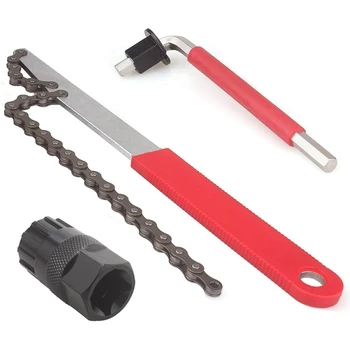 

Hot-Extended Bicycle Box Disassembly Tool Chain Whip And Auxiliary Wrench Bicycle Sprocket Disassembly Tool Sprocket Remover