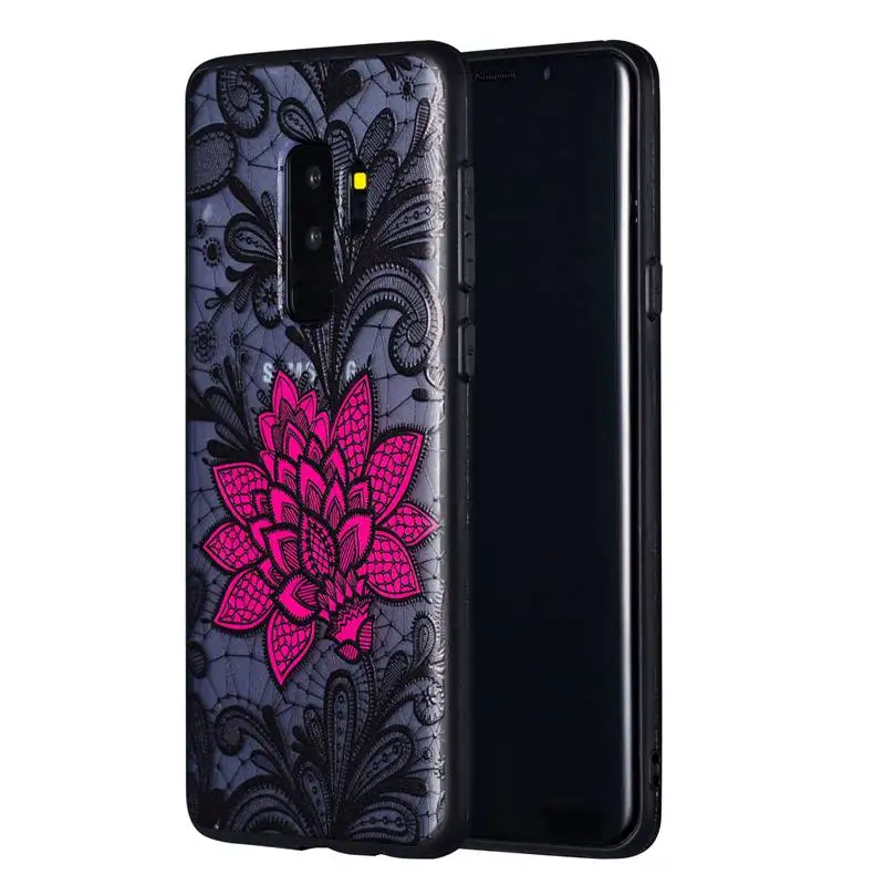 

Rose Patterned Case For Samsung Galaxy S6 S7 Edge S8 S9 Plus Cover Hard Plastic Phone Cover For Samsung Galaxy Note 8 9 Case