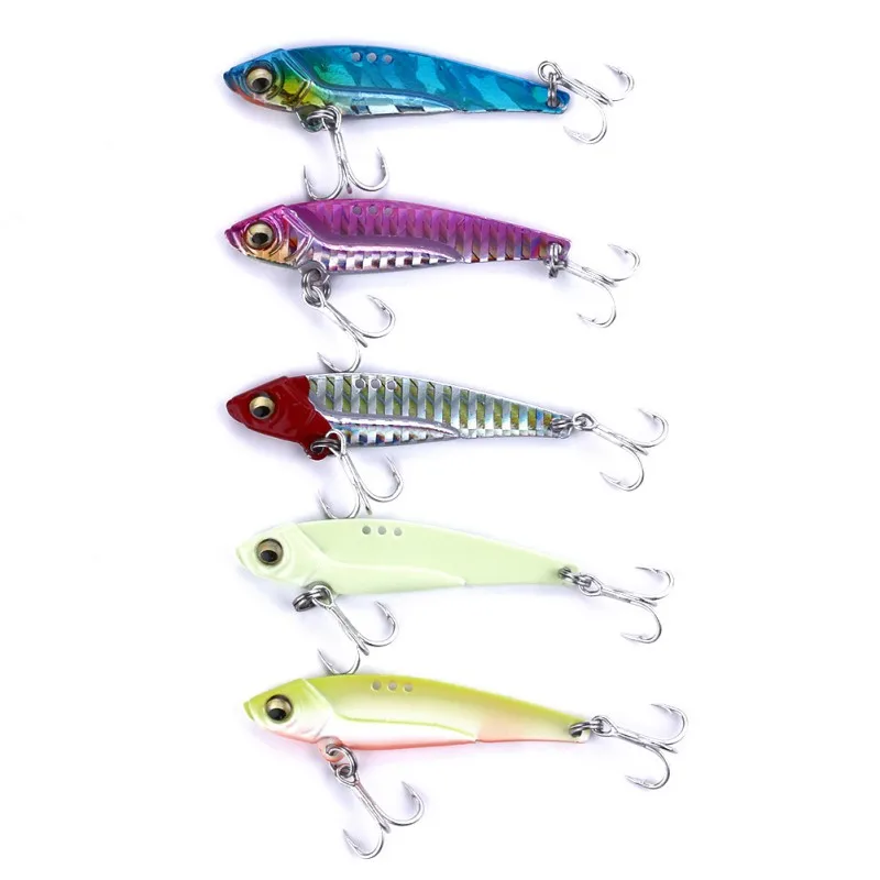 5CM 7G Fishing Spoon Lures artificial Metal Jig Lure Slice Jigbait spoon Treble Hook jigging