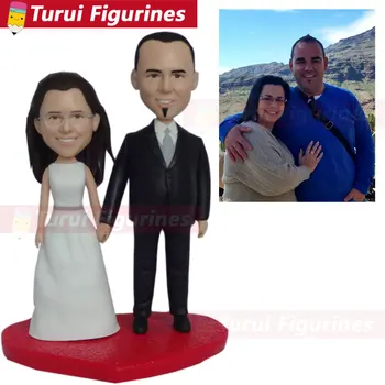 

polymer clay bobblehead wedding cake toppers figurines 3d figurine maker sculpture home decorations people face to figurines dol