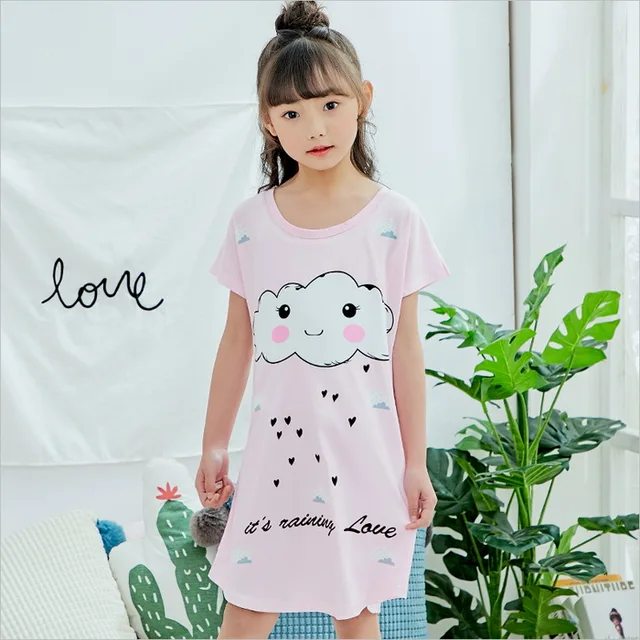 Cute Kids Sleeping Dress Toddler Girls Nightgown autumn Summer Cartoon