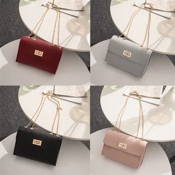 

Women's fashion chain small square bag PU leather shoulder bag leisure travel messenger bag handbag