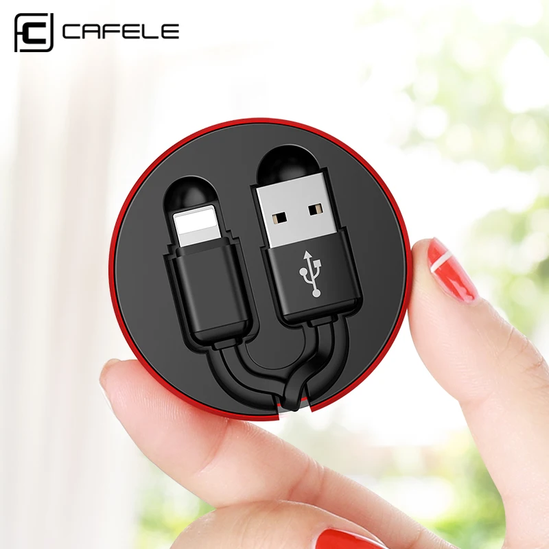 

CAFELE 90cm Retractable USB Cable for iphone Xs Max Xr X 8 7 6S Plus USB Charging Cable for Apple iphone Data Sync Cable