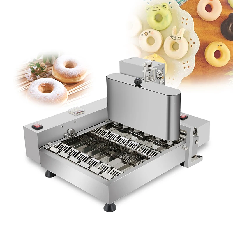 

Full automatic doughnut making machine, 6-rows donut frying machine free shipping