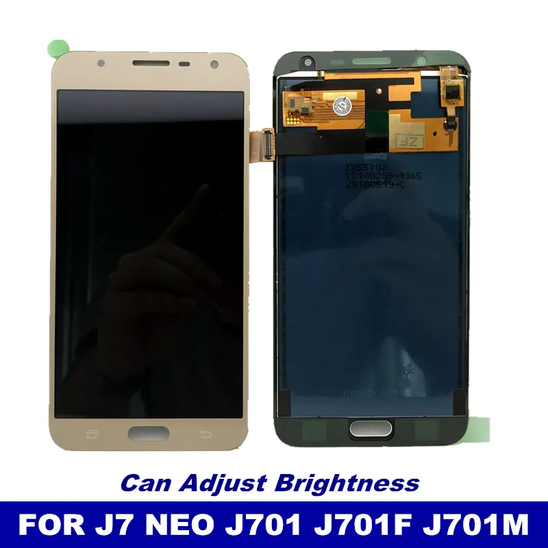 ЖК дисплей с контролем яркости для Samsung Galaxy J7 neo J701 J701F кодирующий преобразователь