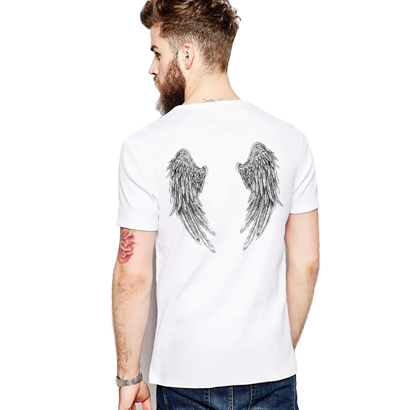 

2019 Punk Rock T shirt Men Wing T-shirt Men Top Tee Shirt Hand-painted style Comfortable Tops Tees Man