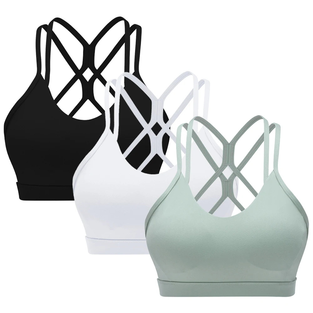 

Vertvie Sexy Seamless Brassiere Sport Bra Push Up Sports Bra Cross Back Running Padded Women Yoga Top Fitness Workout Casual
