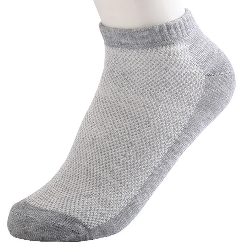 Мужские летние мягкие дышащие носки до щиколотки 1 пара/5 пар, повседневные хлопковые смесовые носки с низким вырезом черного/белого/серого