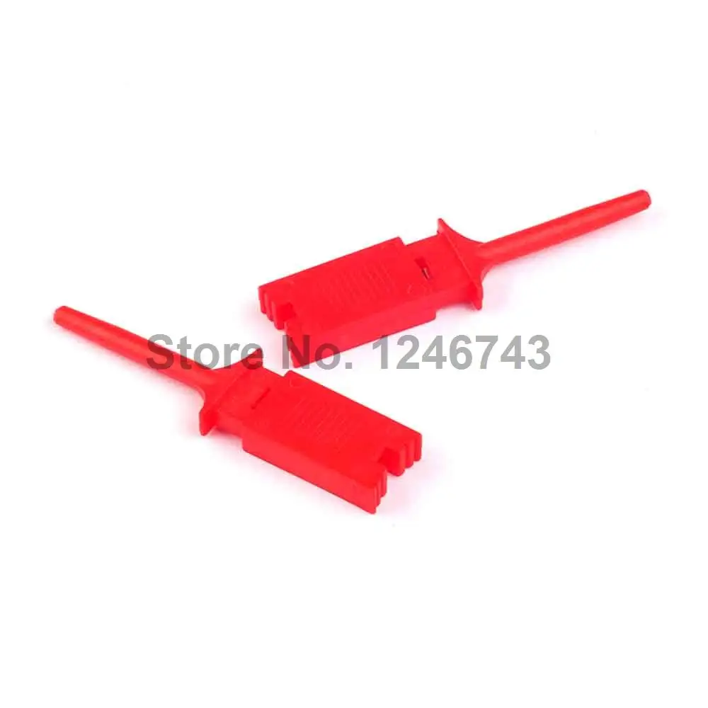 100PCS RED SMD IC Hook Clip Grabbers Test Probe cable for multimeter