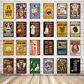 

[ Kelly66 ] Love Pets Beware Of The Dog Gordon Setter Metal Sign Tin Poster Home Decor Bar Wall Art Painting 20*30 CM Size Dy85