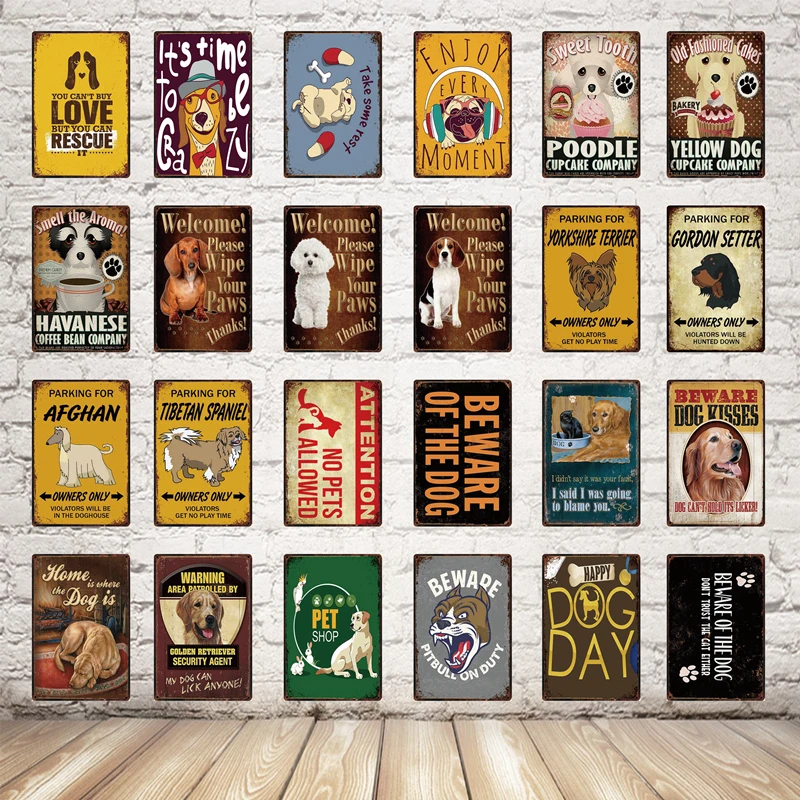

[ Kelly66 ] Love Pets Beware Of The Dog Gordon Setter Metal Sign Tin Poster Home Decor Bar Wall Art Painting 20*30 CM Size Dy85