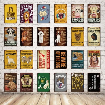 

Pet Shop Metal Tin Sigs Love Pets Beware Dog Kisses Gordon Setter Poster Home Decor Bar Wall Art Painting 20*30 CM Pictures
